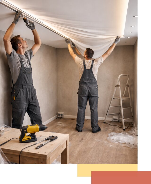 Монтаж натяжного потолка с подсветкой в Красноярске цена и сроки