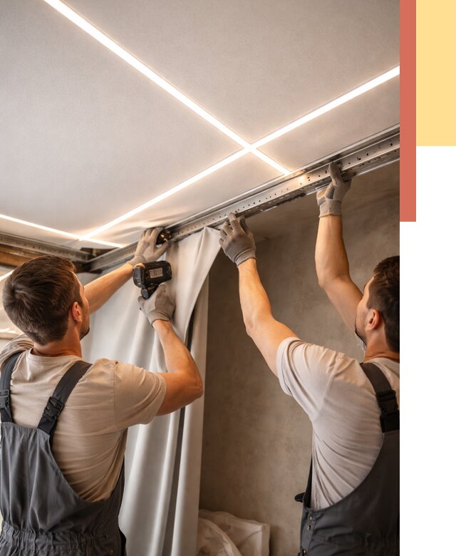 Монтаж натяжного потолка со световыми линиями в Красноярске от 1219 руб. | ОТДЕЛОЧНИК-Крс