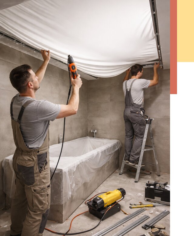 Монтаж натяжного потолка в ванной в Красноярске от 1219 руб. под ключ | ОТДЕЛОЧНИК-Крс