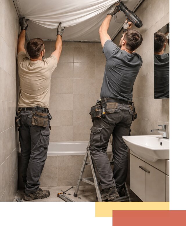 Монтаж натяжного потолка в ванной в Красноярске быстро и качественно