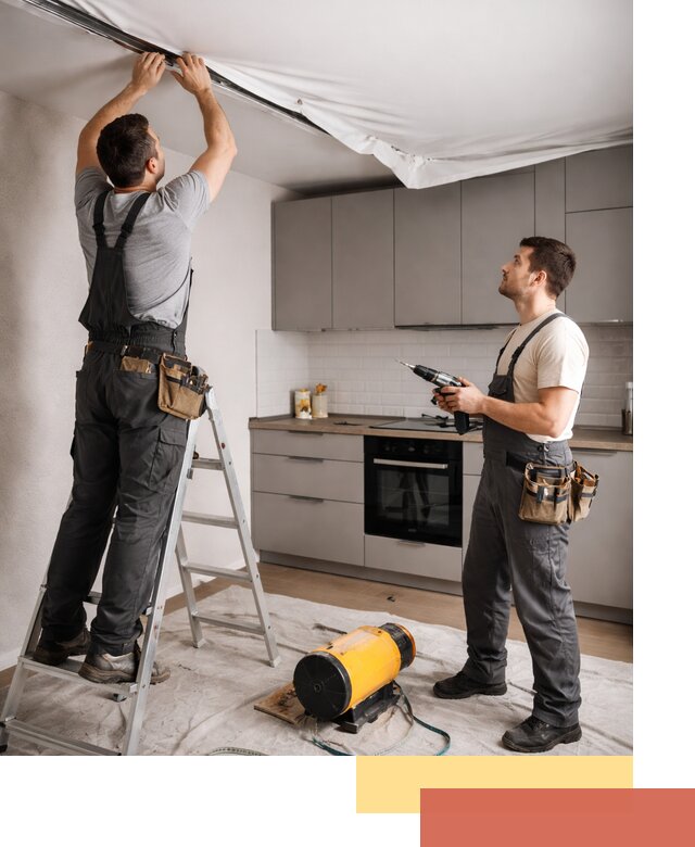 Монтаж натяжного потолка на кухне в Красноярске