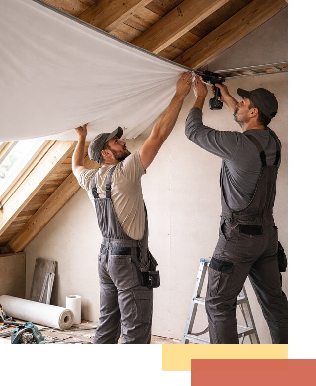 Монтаж натяжного потолка в мансарде в Красноярске