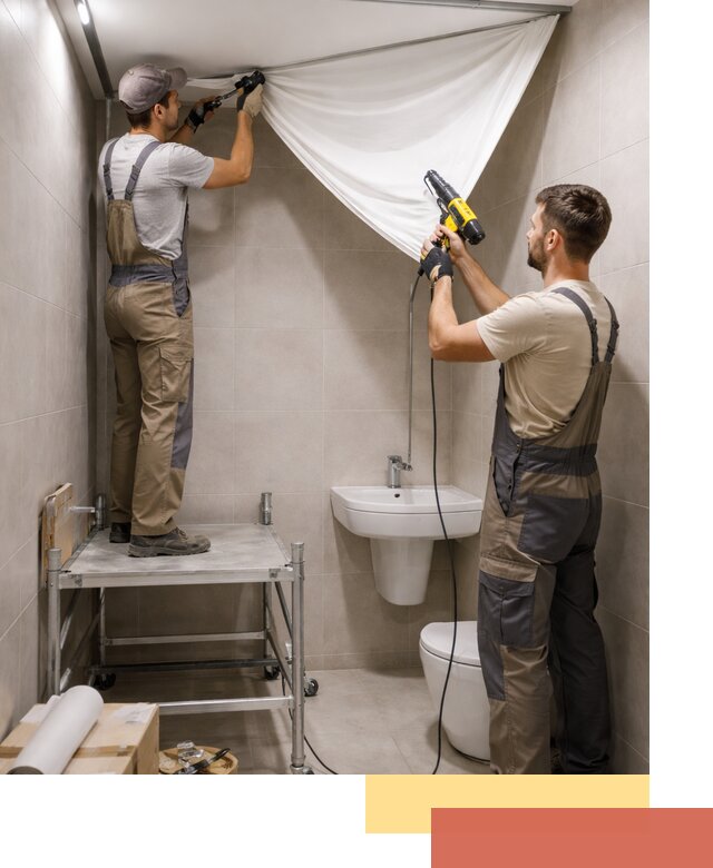 Монтаж натяжного потолка в санузле в Красноярске