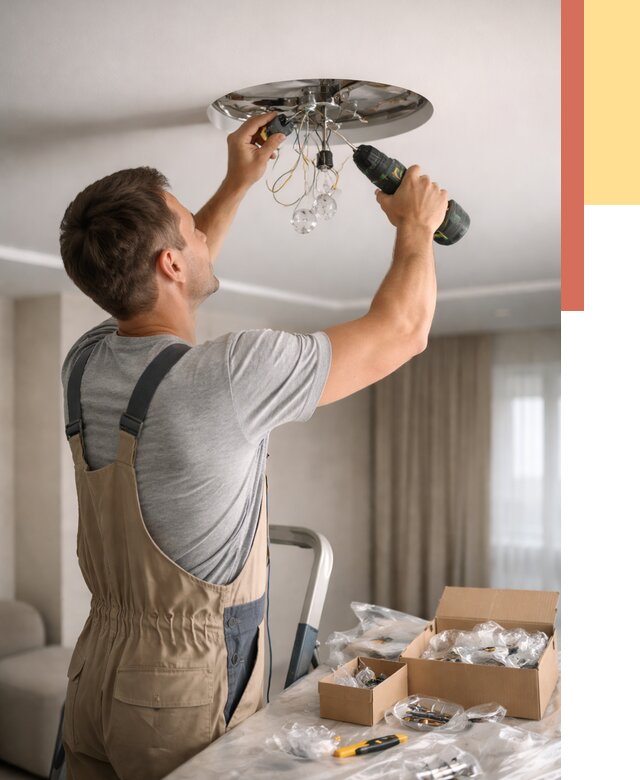 Установка люстры в натяжной потолок в Красноярске от 1219 руб. | Быстро и недорого — ОТДЕЛОЧНИК-Крс