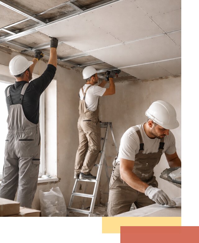 Одноуровневый потолок из гипсокартона в Красноярске — монтаж и отделка