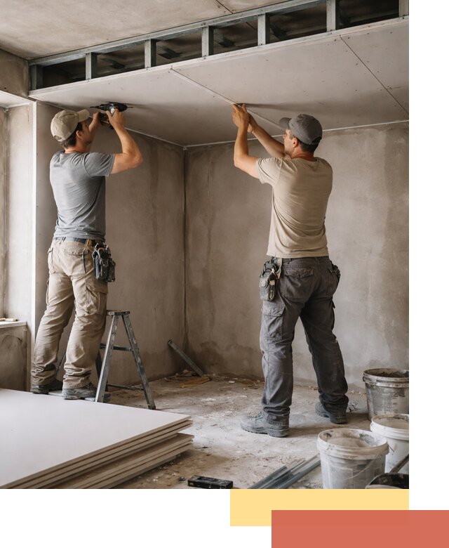 Короб из гипсокартона на потолке под ключ в Красноярске