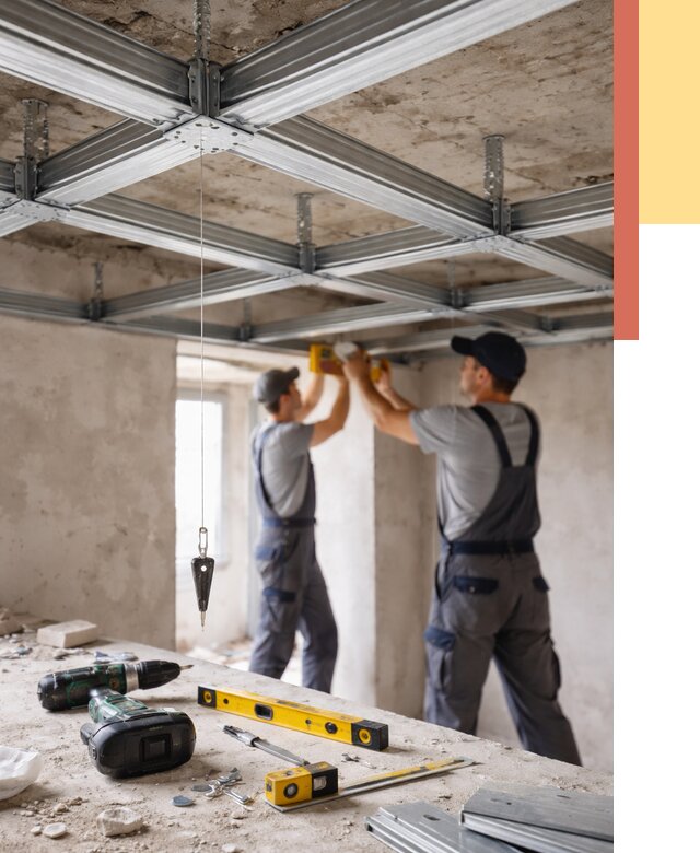 Монтаж каркаса потолка из профиля в Красноярске от 4572 руб. — услуги ОТДЕЛОЧНИК-Крс