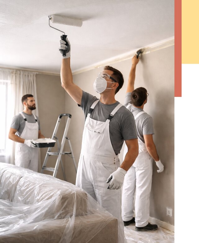 Покраска потолка водоэмельсионной краской в Красноярске от 2235 руб/м² — услуги под ключ | ОТДЕЛОЧНИК-Крс