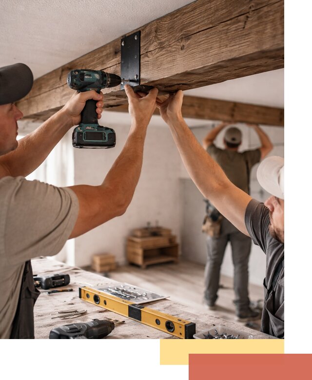 Монтаж декоративных потолочных балок в Красноярске