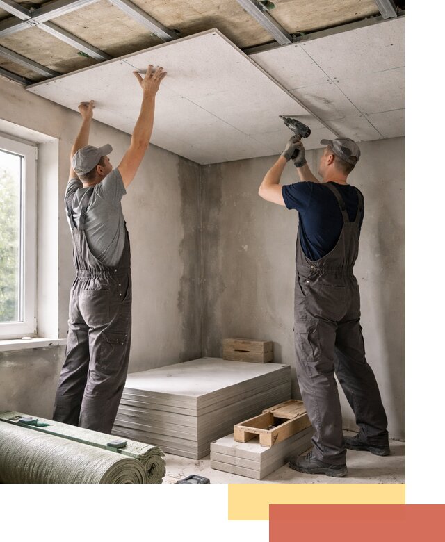 Шумоизоляция потолка панелями ЗИПС в Красноярске